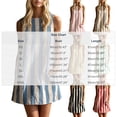 thumbnail image 3 of Dolkfu Women'S Clothing French Style Sleeveless Crew Neck Yellow Mini A-Line Dresses Striped Patchwork Relaxed Fit Refined Dresses Yellow,Xs, 3 of 6