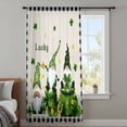 thumbnail image 4 of St. Patrick's Day Sheer Curtains 63 Inches Long, Green Shamrock Gnomes Gold Coin Beige Light Filering Curtains, Breathable Simi Curtain Privacy Drapes for Living Room Bedroom Window Treatment, 4 of 9