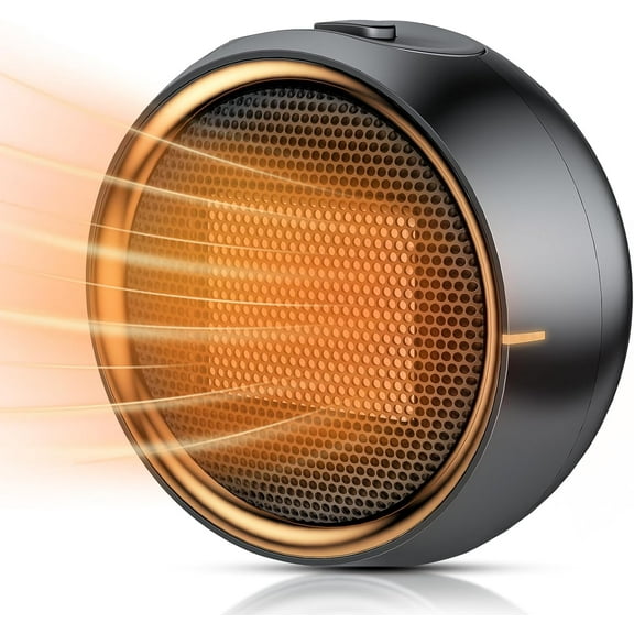 Space Heater, Portable Electric 500W PTC Ceramic Heaters for Indoor Use, Efficient Fast Heating, Tip-Over & Overheat Protection, Quiet Small Mini Desk Heater for Bathroom Home Office Bedroom