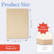 12 mm Baltic Birch Plywood 1/2 x 5 x 7 Inch, Box of 2 B/BB Grade Craft Wood, Stronger Than Basswood Sheets, for Laser, CNC Cutting and Wood Burning, by Woodpeckers