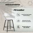 thumbnail image 6 of 27" Modern Swivel Bar Stools Set of 2, PU Upholstered Counter Height Stools with Metal Legs, Hollow Curved Backrest for Kitchen Island, Home Bar, Bistro,White, 6 of 9