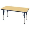 24in x 48in Rectangle Premium Thermo-Fused Adjustable Activity Table Maple/Navy/Navy - Toddler Ball