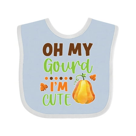 

Inktastic Thanksgiving Oh My Gourd I m Cute Boys or Girls Baby Bib