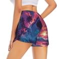 thumbnail image 2 of Uemuo Hawaiian Island Beach Shark Pattern Women's Athletic Shorts High Waisted Running Shorts with Liner Pockets Gym Elastic Workout Shorts-, 2 of 9