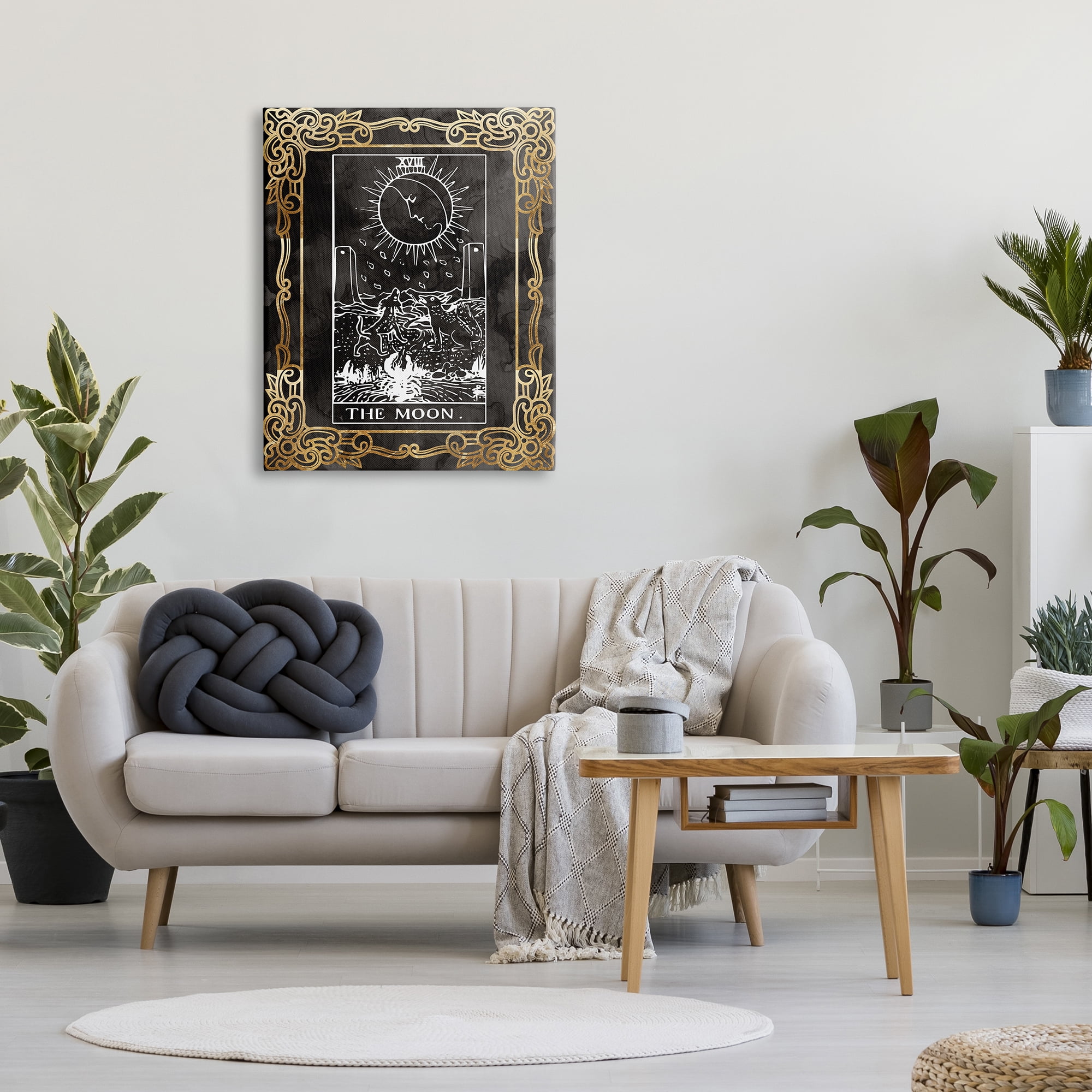 Stupell Industries Patterned Moon Tarot Landscape Painting Gallery Wrapped Canvas Art Print Wall Art, 30 x 40
