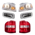 thumbnail image 2 of Brock Aftermarket Replacement Driver Left Passenger Right Halogen Combination Headlights with Chrome Bezel-Rectangular Fog Lights -Tail Lights 6 Piece Set Compatible with 2004-2006 Ford F-150, 2 of 9