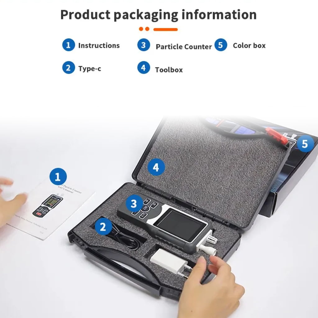 MOMOJIA Air Quality Analyzers Testing Instrument Shockproof ABS Dust Particle Counter Multiple Environment Monitoring
