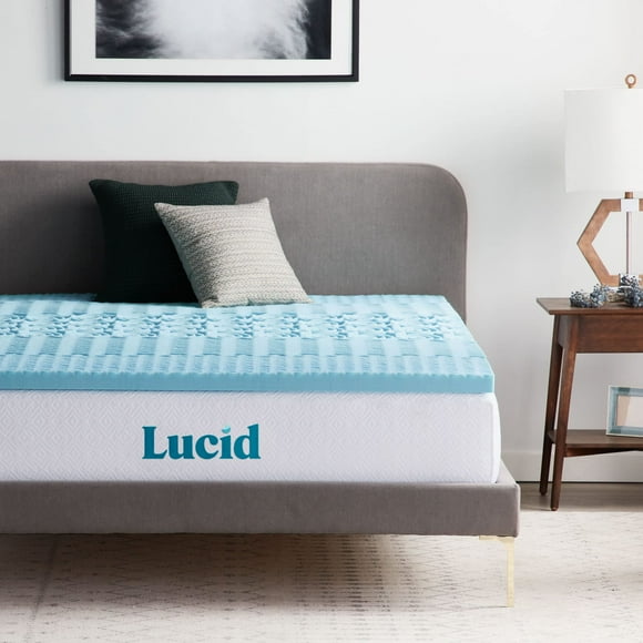 Cubrecolchón Lucid Memory Foam, gel de 5 zonas, tamaño King, 5 cm