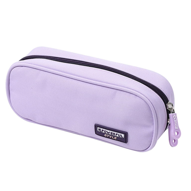 Lzobxe School Supplies Clearance Pencil Pouch High-Capacity Canvas Pencil Case Stationery Box for Middle Students, Size: One size, Purple