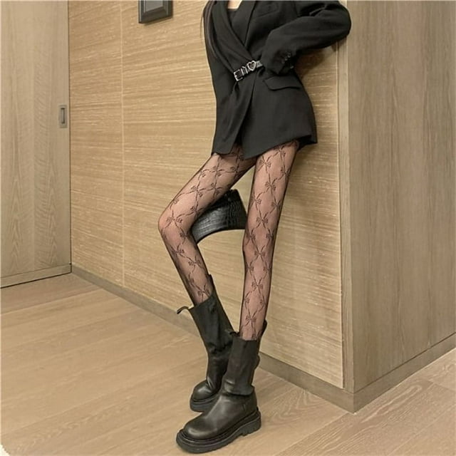 Bas Aguichant en Dentelle pour Femmes Chaussettes Genou Anti-Accrocs Collants Résille Boîte de Nuit Fête Fleur Filet Creux Bas de Compression 11 Cartes OPP