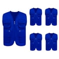 thumbnail image 1 of TOPTIE 5 Packs Supermarket Work Vest Volunteer Activity Event Waistcoat with Pockets-Blue-L, 1 of 7
