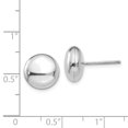 thumbnail image 3 of 14K White Gold Earring Button Women'S 10.5 mm Polished 10.5Mm Post Earrings, 3 of 3