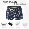 thumbnail image 2 of Men's Boxer Briefs, Blossoms on Navy Background Soft Comfy Mens Underwear Boxer Briefs Breathable With Widen Waist, 2 of 7