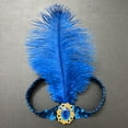 thumbnail image 2 of Christmas Day Cocktail for Women Sequins Feather Headpiece Headband 192ts Headwear Blue, 2 of 4