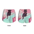 thumbnail image 3 of KLL Cats On Broomstick Pattern Shorts Women,Athletic Shorts High Waisted Running Shorts Pocket Sporty Short Gym Elastic Workout Shorts-Small, 3 of 7