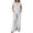 White, variant on hoksml Women's Polka Dot 2 Piece Outfit, V Neck Cap Sleeve Top and Elastic Waist Wide Leg Pants Casual Lounge Set