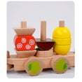 thumbnail image 5 of Wooden Train Children's Early Education Building Blocks 1-2-3 Year Old Fruit Train Set Puzzle Toy, 5 of 14