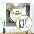 thumbnail image 3 of Designart "Abstract Harmony Shapes and Lines IV" Abstract Marble Square Mirror Wall Decor Modern - Large Gold Square Bathroom Mirror - Square Printed Wall Mirror Art, 3 of 5