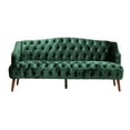 thumbnail image 2 of GDF Studio Manila Contemporary Tufted 3 Seater Sofa, Emerald Velvet and Walnut, 2 of 8