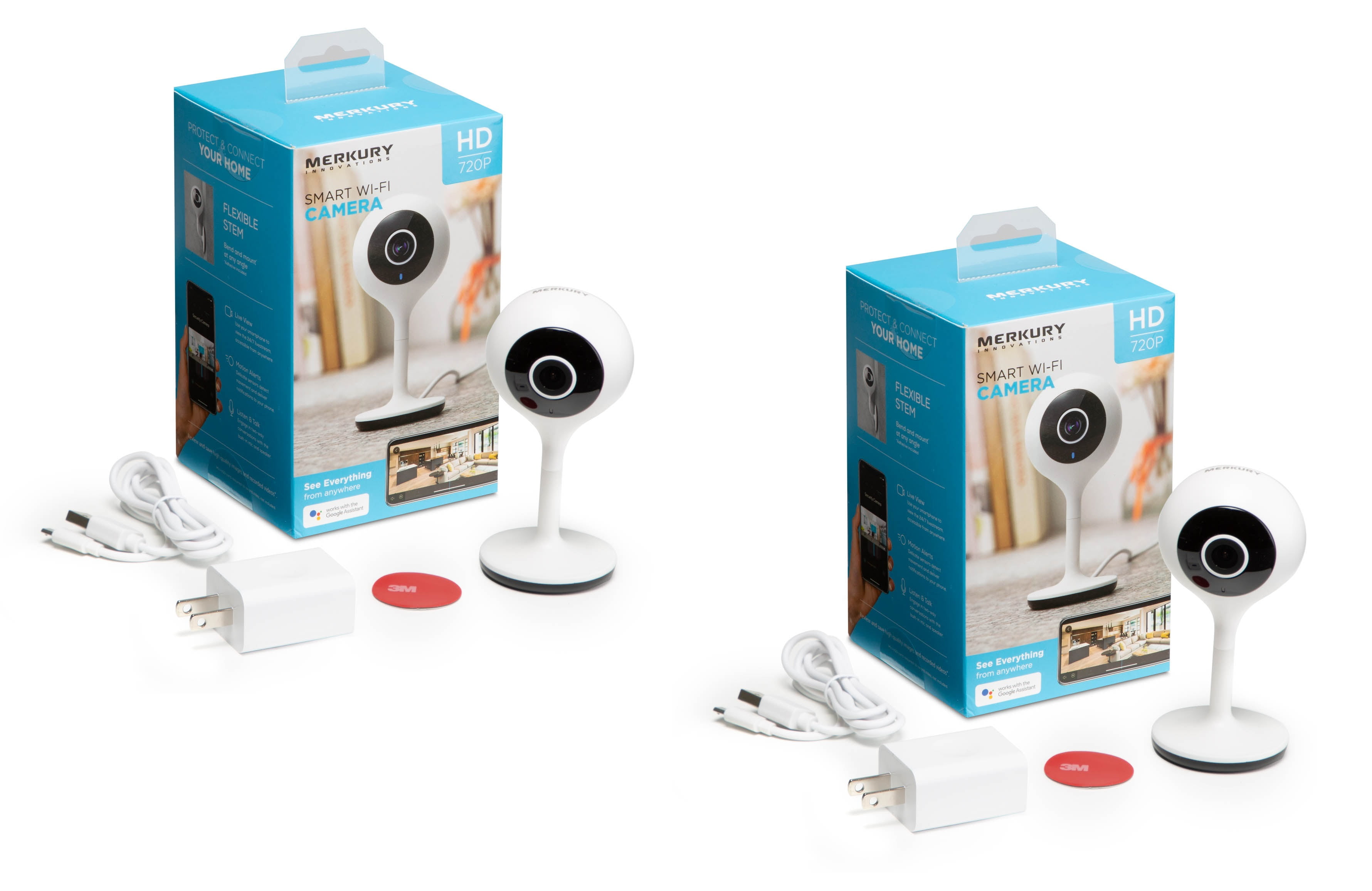 Merkury Innovations Smart WiFi 720P Camera with Voice Control, Requires