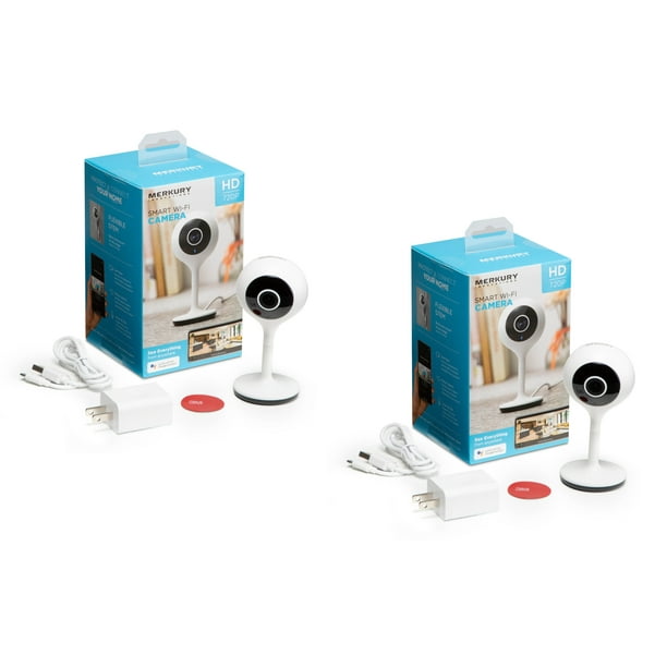 Merkury Innovations Smart Wifi 720p Camera With Voice Control Requires 2 4ghz Wifi White 2 Pack Walmart Com