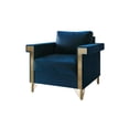 thumbnail image 3 of Castle Place Comtemporary Glam Velvet Upholstered Armchair, Navy Blue, 3 of 7