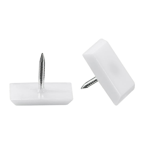 Clavo para patas de muebles, almohadilla protectora cuadrada para patas de sillas y mesas 18mm x 12mm plástico 40pcs