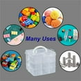 thumbnail image 5 of NOGIS Plastic Compartments Divider Organizer, 3 Layers 18 Compartments Portable Transparent Detachable Craft Storage Box with Handle for Crafts, Jewelry, Toy, Sewing Accessories,Multicolor, 5 of 7