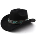 thumbnail image 1 of Classic Western Denim Curved Top Hat for Everyday Wear - Timeless Cowboy Style for All Seasons, 1 of 2