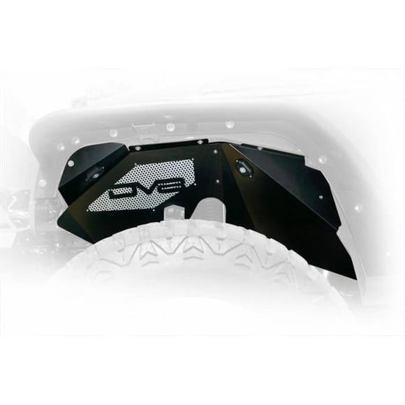 DV8 Offroad DVEINFEND-01FBRL Aluminum Inner Fender Front Black with Rock Lights for 2007-2018 Jeep Wrangler JK