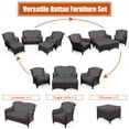 thumbnail image 3 of Gymax 5PCS Rattan Patio Conversation Sofa Furniture Set Outdoor w/ Grey Cushions, 3 of 10