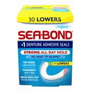 Sea Bond Secure Denture Adhesive Seals, Original for Lowers, All-Day-Hold, 30 Count - 4 Pack
