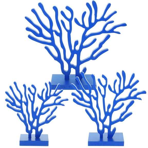 PATKAW 3Pcs Wood Coral Decor Wooden Coral Coastal Table Centerpiece Mediterranean Style Ornament