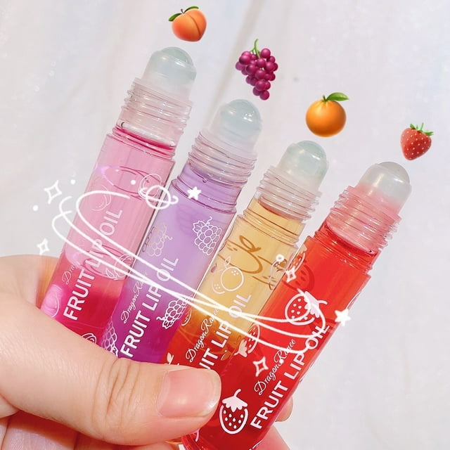 Lip Plumper Gloss Aceite de loción labial hidratante, 1 paquete de lápiz labial líquido hidratante incoloro transparente afrutado para labios secos y agrietados fresa