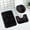 Black, variant on EazyTech 3-Piece Plush Bath Rug Set Super Absorbent Non-Slip Bathroom Mat, Toilet Lid Cover ,U Shape Contour Mat with PVC Backing
