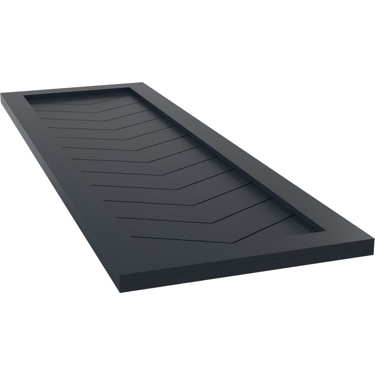 Ekena Millwork 15"W x 55"H True Fit PVC Single Panel Chevron Modern Style Fixed Mount Shutters, Starless Night Blue (Per Pair - Hardware Not Included)