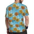 thumbnail image 2 of Wukai Sunflowers Print Men's Short-Sleeved Mesh T-Shirt,Quick-Dry Short Sleeve Workout T-Shirt-X-Large, 2 of 8