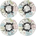 thumbnail image 2 of Shower Caps,Pioneer Flower Floral Print Pattern Waterproof Shower Cap for Women 4 Pieces,Double Reusable Hair Cover for Shower PEVA Elastic Stretch Hem, 2 of 7