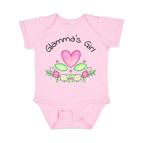 Inktastic Glamma's Girl Heart Flowers Girls Baby Bodysuit