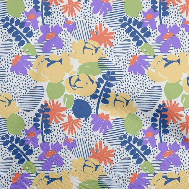 oneOone Viscose Jersey Medium Blue Fabric Abstract Craft Projects Decor Fabric Printed By The Yard 60 Inch Wide