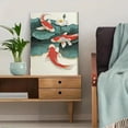 thumbnail image 5 of Koi Fish and Lotus Decorative Painting/Canvas Art， Suitable for Living Room， Bedroom， Dining Room， Study， Office， Hotel， Restaurant， Gallery Wall Decor and Home Decoration， Modern Art Wall Decor., 5 of 8