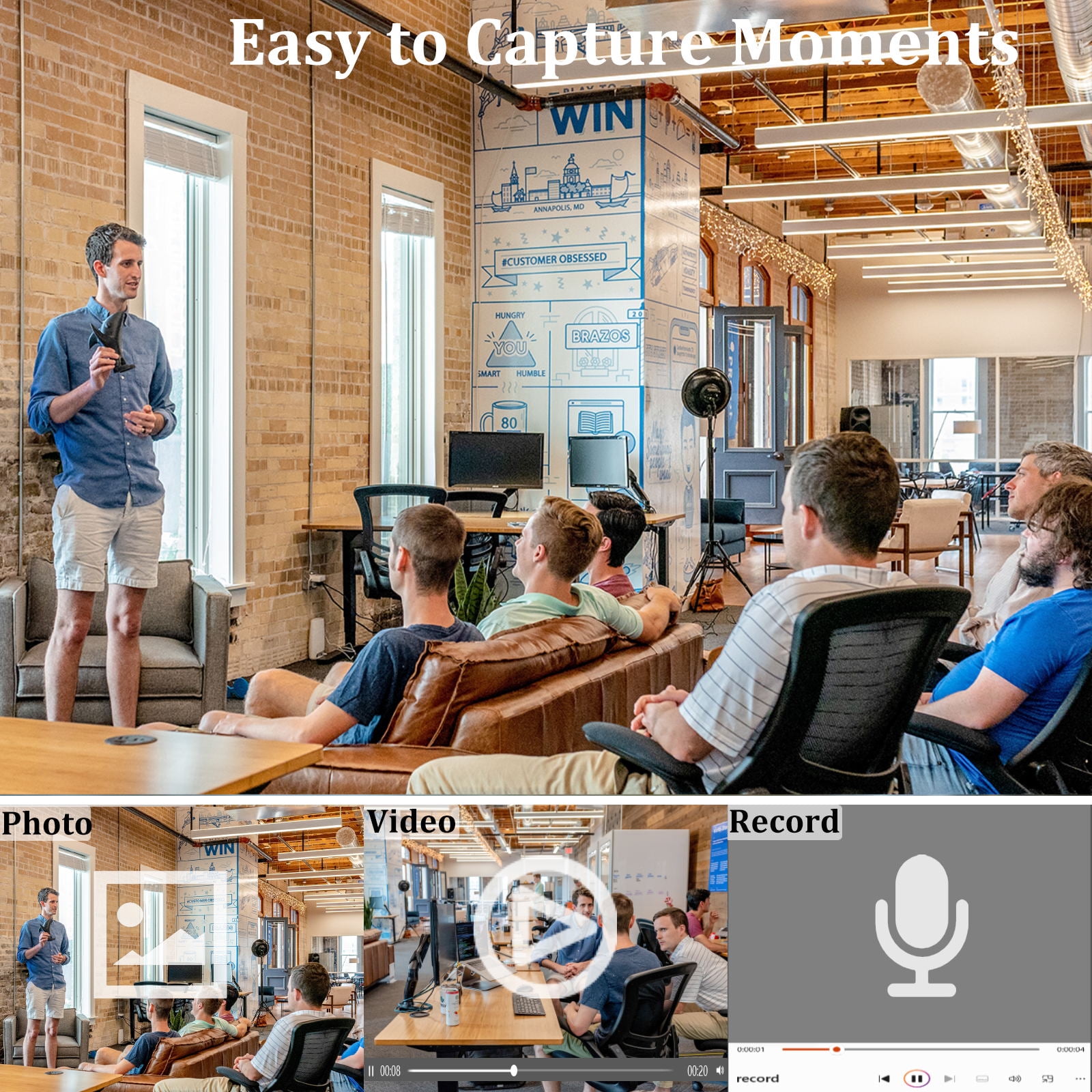 4K UHD Mini Body Camera with Audio and Video Recording 180°Lens Rotatable 6 Hour Battery Life WiFi Video Camera with 1.3in TFT Screen Night Vision Motion Detection Support APP Control for Daily