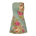 thumbnail image 5 of Viikei Summer Dresses for Women Plus Size,Casual T-Shirt Short Sleeve Dress,Women's Casual with Pockets Summer Floral Print Dress V-Neck Mini Dresses Green S, 5 of 6