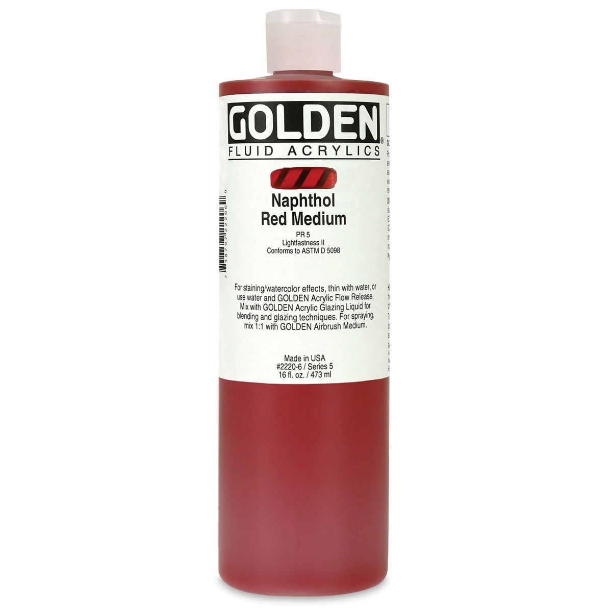 Golden - Fluid Acrylic - Pint Bottle - Naphthol Red Medium