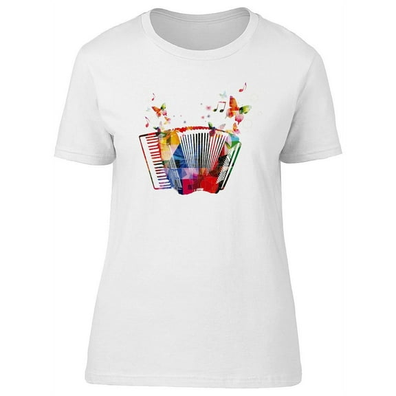 Colorful Accordion Music T-Shirt Women -Image by Shutterstock, Female Small