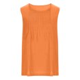 thumbnail image 4 of Taqqpue Women's Summer Tank Tops Pleated Scoop Neck Loose Fit Shirts Casual Sleeveless Split Flowy Trendy Lightweight Blouse Tops, 4 of 5