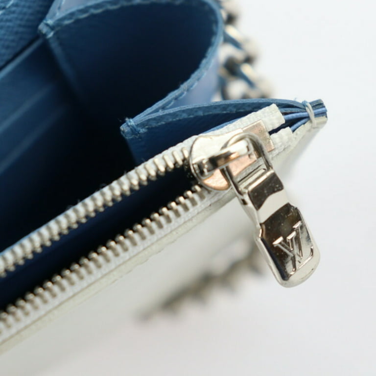 LOUIS VUITTON Louis Vuitton Tribal Mask Shoulder Bag M60795 Epi Leather Blue  Series White Multicolor Silver Hardware Chain Wallet Long