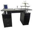 Ktaxon Black Home Office Computer PC Desk with Space Drawers Station