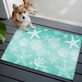 thumbnail image 4 of Marine Life Washable Small Entryway Area Rugs 2'x3', Starfish Shell Coral Gradient Green Ocean Low Pile Throw Rug Non-Slip Sturdy Edge Binding Carpet for Front Door Floor Room Entry, 4 of 9