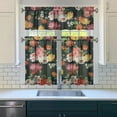 thumbnail image 3 of Kitchen Curtains and Valance Set 36 Inch Tier Pioneer Colorful Floral 3 Pieces Set Dining Room Small Curtain Drapes Cafe Curtains Valance for Home Decor Rod Pocket, 3 of 6
